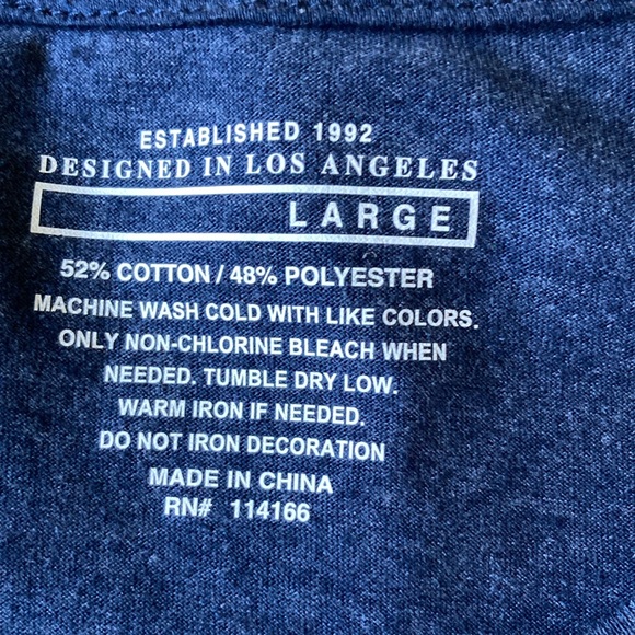 Mens Michigan “GO BLUE” t-shirt szL Blue with yellow print cotton poly blend - Picture 2 of 4